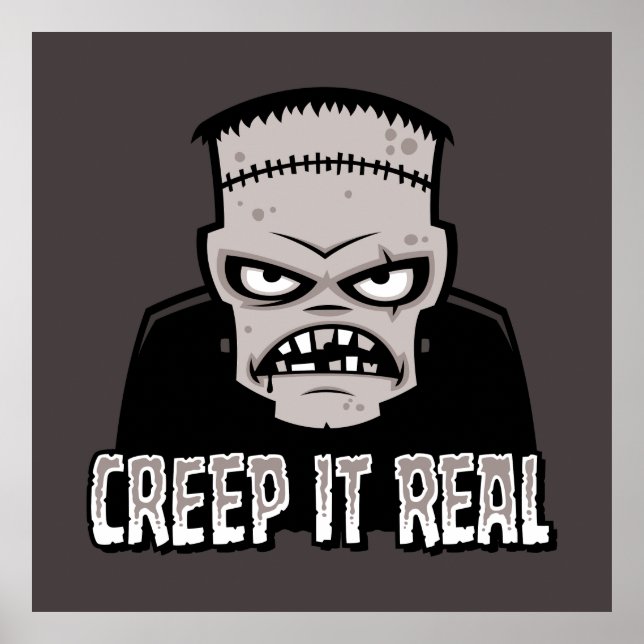 Creep It Real Klassisk Skräck Frankenstein Design Poster (Framsidan)