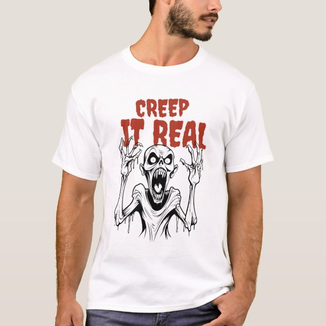 CREEP IT REAL: Retro Horror Aesthetic Halloween T Shirt (Framsida)