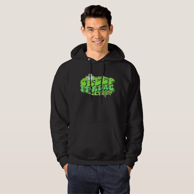 CREEP IT REAL roligt halloween Hoodie (Hel framsida)
