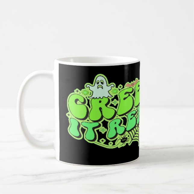 CREEP IT REAL roligt halloween Kaffemugg (Vänster)