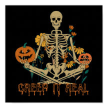 CREEP IT REAL skrämmande Halloween skeleton-pumpa