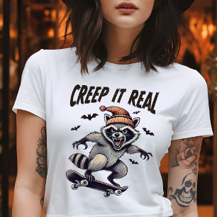 Creep It Real Vintage Raccoon Halloween T Shirt