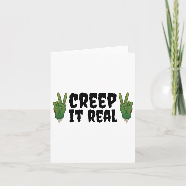 Creep It Real Zombie Hand Halloween Zombie Kort (Framsida)