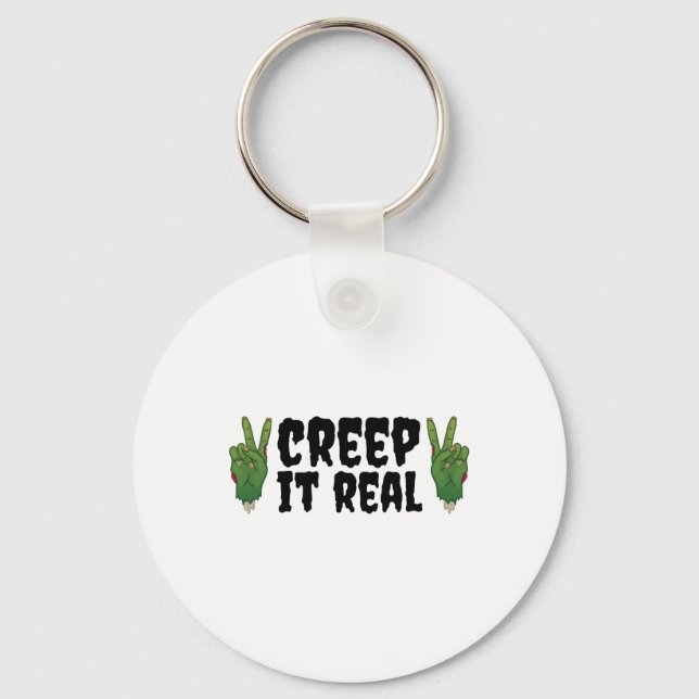 Creep It Real Zombie Hand Halloween Zombie Nyckelring (Framsida)