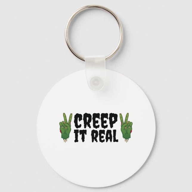 Creep It Real Zombie Hand Halloween Zombie Nyckelring (Framsida)