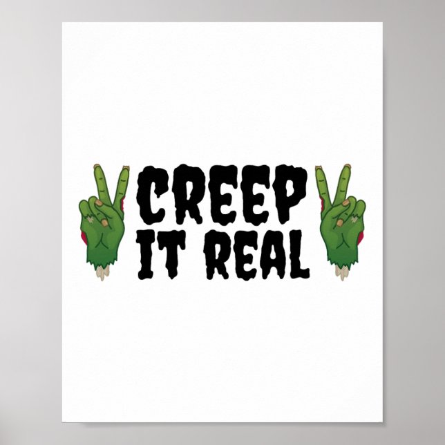 Creep It Real Zombie Hand Halloween Zombie Poster (Framsidan)