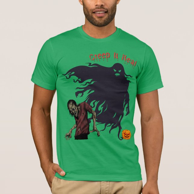 Creep It Real Zombie Shirt - Scary Halloween Graph T Shirt (Framsida)