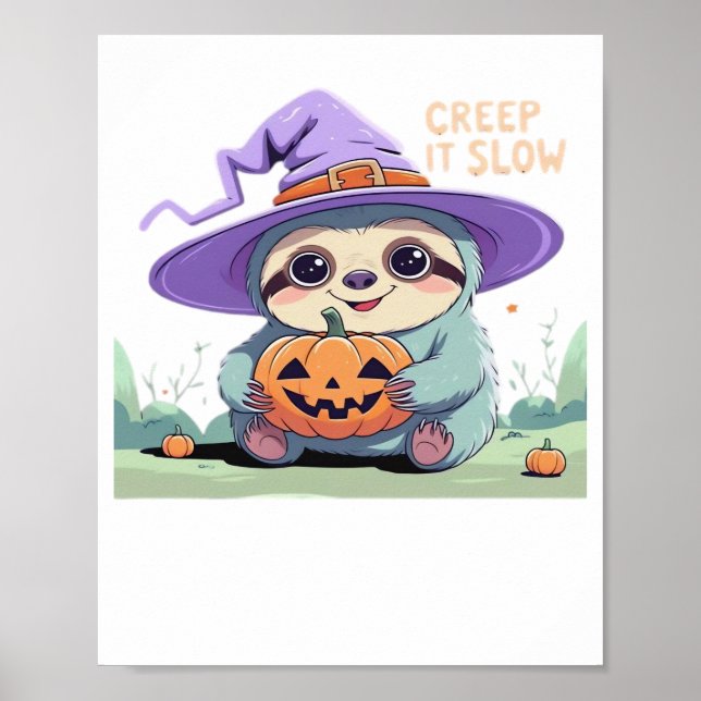 Creep It Slow – Söt Sengångare Halloween Tröja Rol Poster (Framsidan)