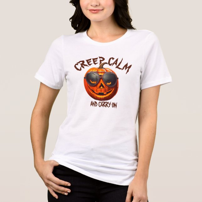 Creep Lugn Halloween Pumpkin Monster Costume Tee (Framsida)