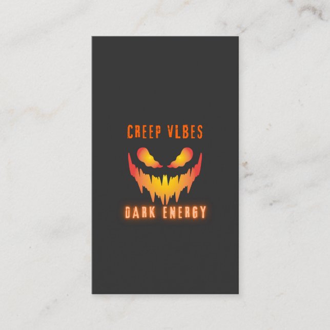 Creep Vibes Dark Energy _ Trendy Horror Streetwear Visitkort (Framsida)