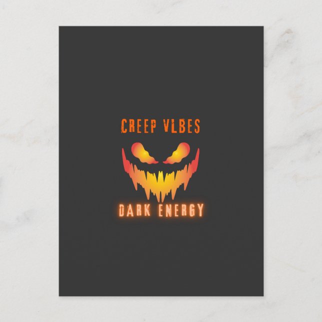Creep Vibes Dark Energy _ Trendy Horror Streetwear Vykort (Framsida)
