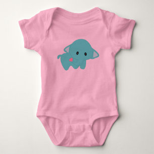 Creeper. för spädbarn för Kawaii bebiselefant T-shirt