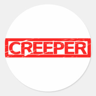 Creeper Frimärke Runt Klistermärke