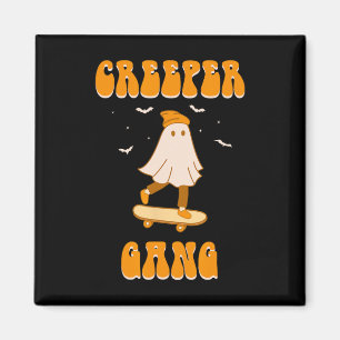 Creeper Gang Ghost Skateboard Roligt Halloween Ska Magnet
