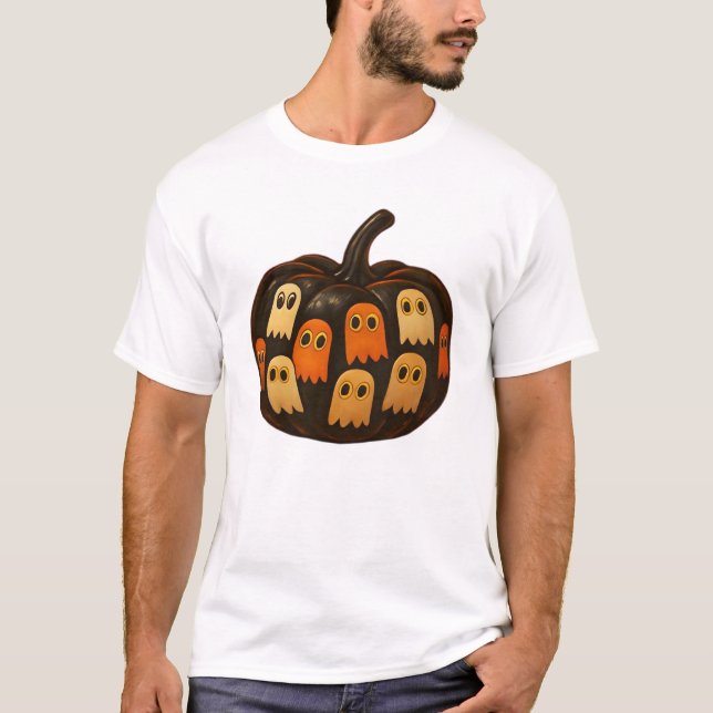 Creeper Pumpa Spöken Halloween Present Klassisk T- T Shirt (Framsida)