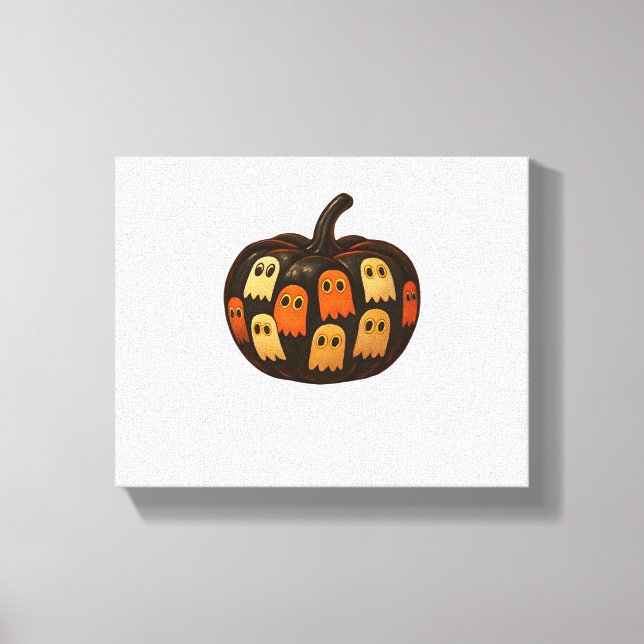 Creeper Pumpkin Spöken Halloween Gift Classic T-Sh Canvastryck (Framsida)