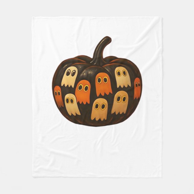 Creeper Pumpkin Spöken Halloween Gift Classic T-Sh Fleecefilt (Framsidan)