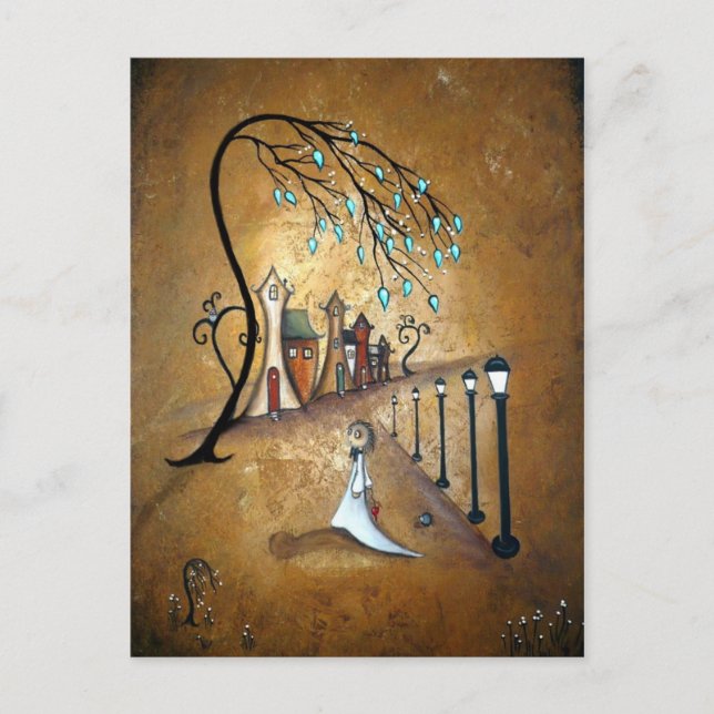 Creeper Village Whimsical Postcard Vykort (Framsida)