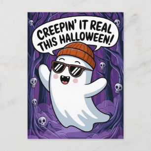 Creepin är det här Halloween Funny Ghost Vykort