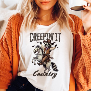 Creepin it Land Vintage Raccoon Halloween T Shirt