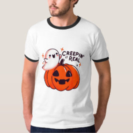 Creepin’ it Real - Friendly Ghost & Pumpkin T Shirt