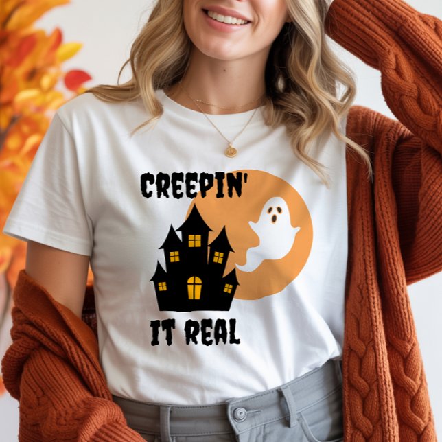 Creepin’ it Real Funny Ghost Halloween T Shirt (Creepin' It Real Halloween Tshirt)