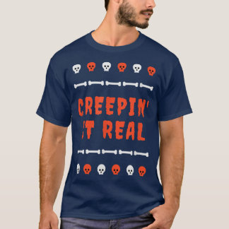 Creepin It Real Halloween PunCreepy Skeleton Bo T Shirt