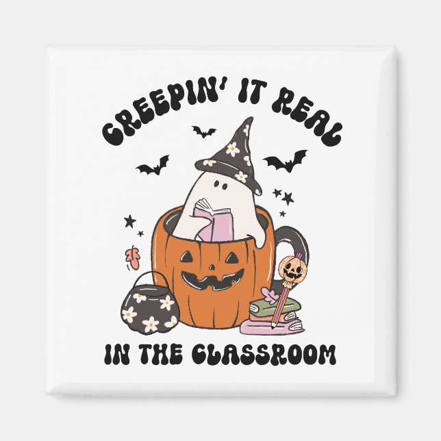 Creepin’ It Real in the Classroom Cool Teacher Magnet (Framsidan)