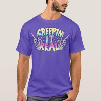 Creepin it Real Pastel Goth Aesthetic Skeleton Han T Shirt