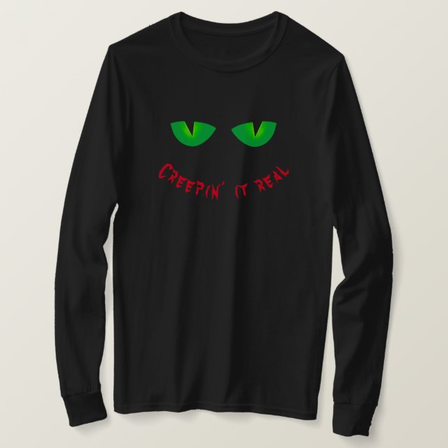 Creepin it Real Spooky Öga Halloween T Shirt (Design framsida)