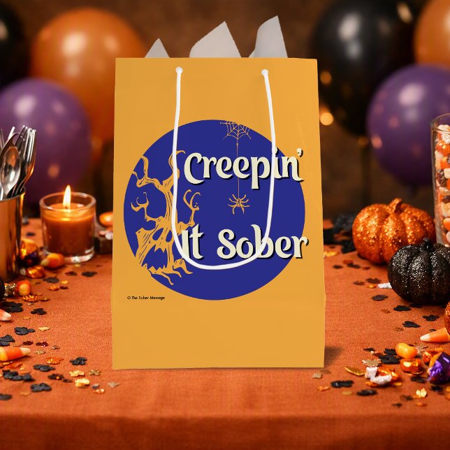 Creepin’ It Sober | Halloween Soberfest (Halloween Creepin' It Sober gift bag for Boo‑ze Free parties, favors, and recovery celebrations.)