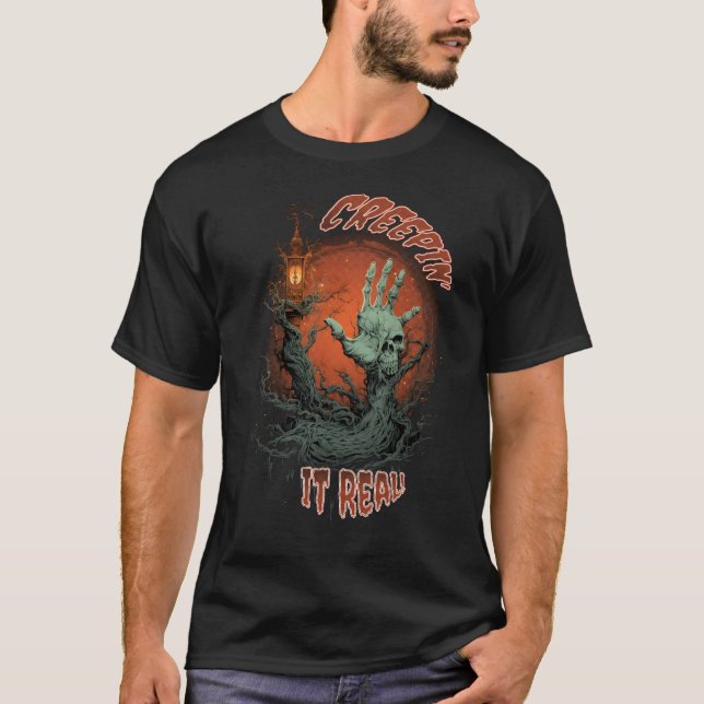 Creepin't Real - Spooky Halloween T-Shirt (Framsida)