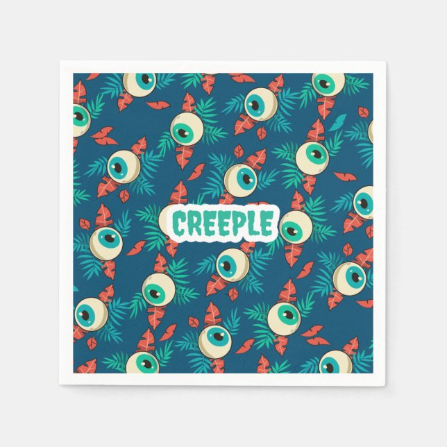 Creeple Scary Spooky Öga Halloween Pappersservett (Framsidan)