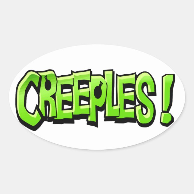 Creeples dekal ovalt klistermärke (Framsida)