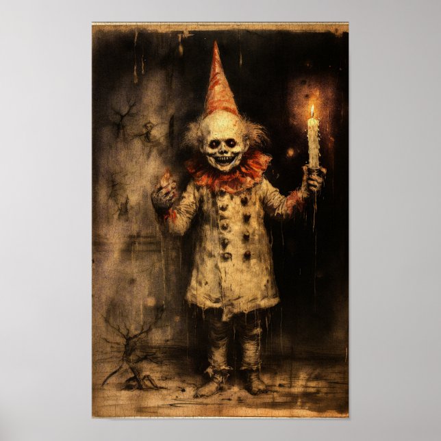 Creepmas Spooky Gothic Vintage Clown Poster (Framsidan)