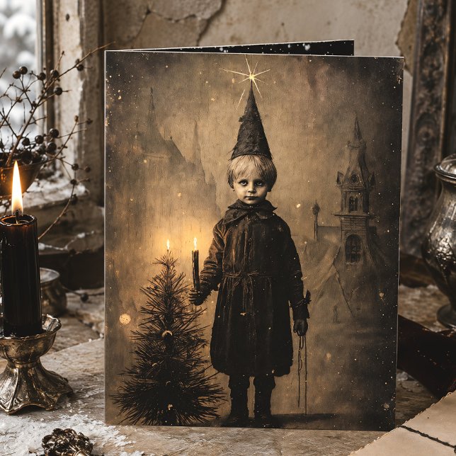 Creepmas Vintage Gotisk Mörk Jul Kort (Skapare uppladdad)