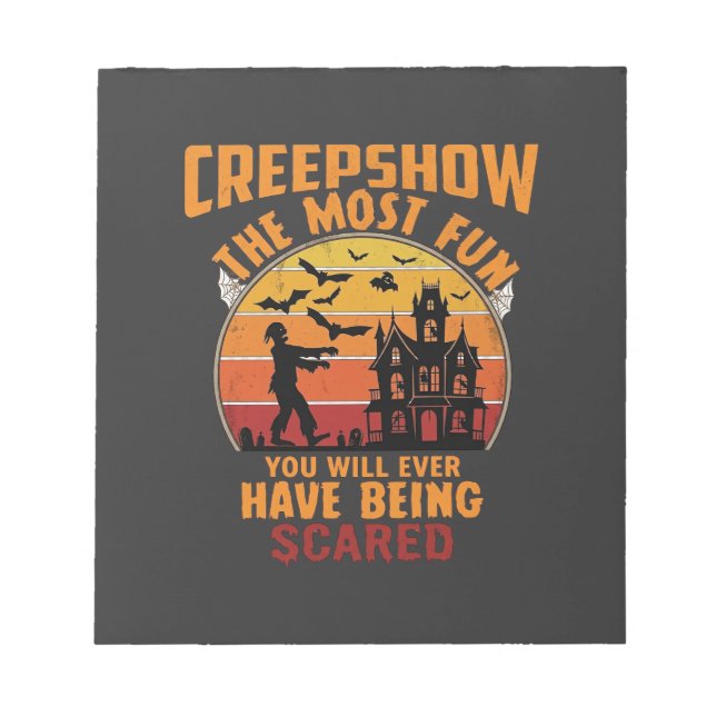 Creepshow Halloween Zombie Spökhus Solnedgång Ba Anteckningsblock (Framsida)