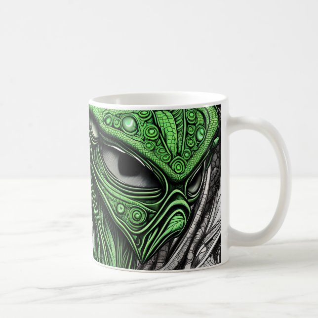 Creepy Abstrakt Alien Kaffemugg (Höger)