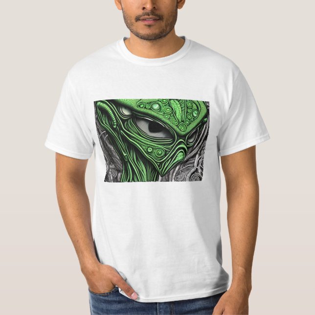 Creepy Abstrakt Alien T Shirt (Framsida)
