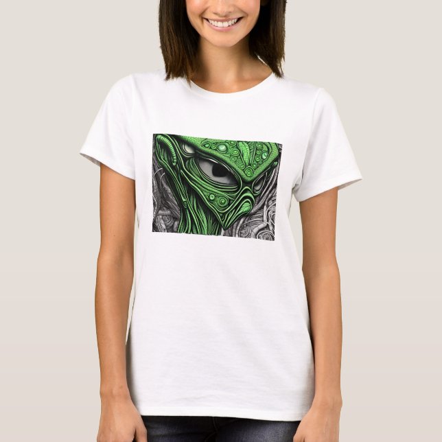 Creepy Abstrakt Alien T Shirt (Framsida)