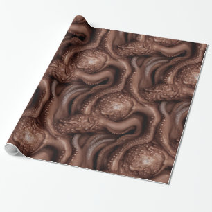 Creepy Alien Tentacle Mörk Brown Presentpapper