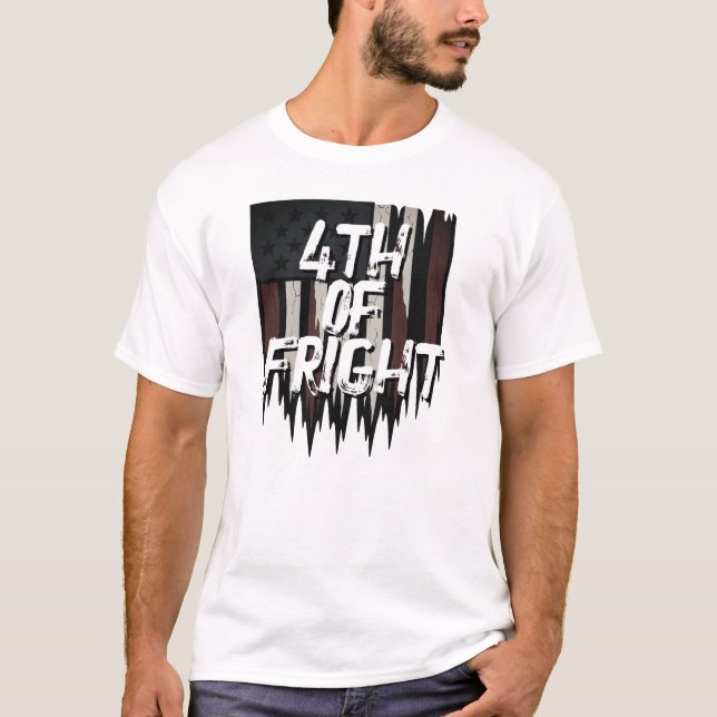 Creepy American Flagga T-Shirt - 4:e Fright (Framsida)