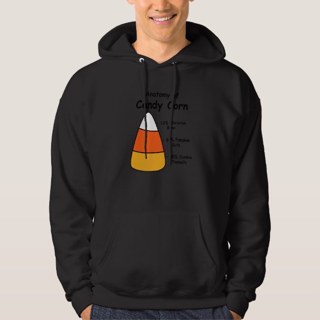 Creepy Anatomy of Candy Corn Halloween Hoodie (Framsida)