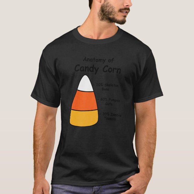 Creepy Anatomy of Candy Corn Halloween T Shirt (Framsida)
