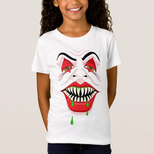 Creepy Ansikte Halloween T Shirt (Framsida)