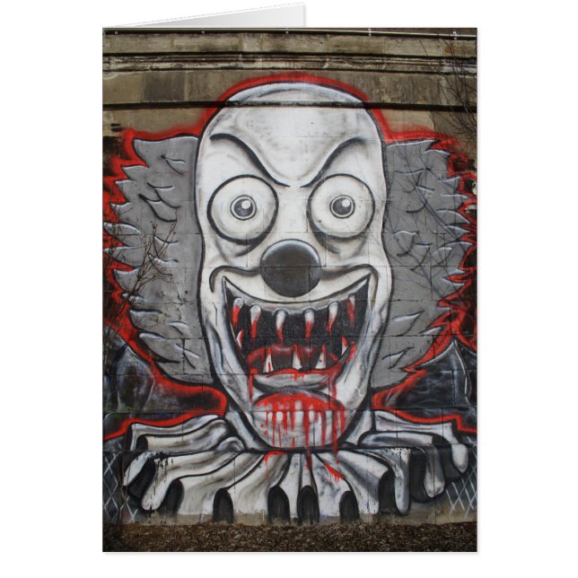 Creepy Ansikte Hälsningskort (Framsidan)