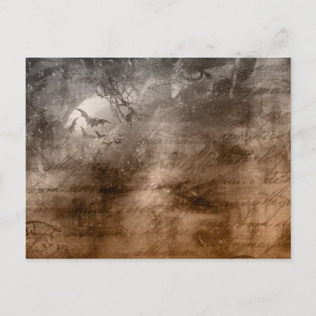 Creepy Antique Tittar fåglar och skriver Halloween Helg Vykort (Framsida)
