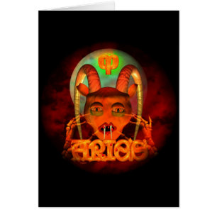 Creepy Aries zodiac horoscope av Valxart Hälsningskort