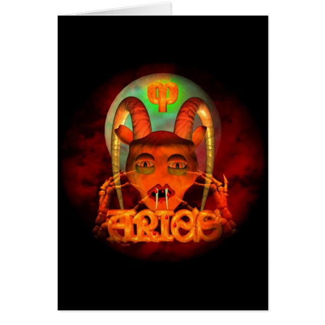 Creepy Aries zodiac horoscope av Valxart Hälsningskort (Framsidan)