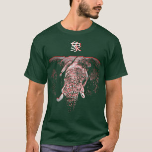 Creepy ArtworkJapansk farlig Vild Elephant Ani T Shirt